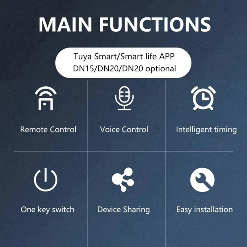 Tuya Smart Wifi Water Vavle Zigbee Gas Water Stop Check Valve DN15 Wireless Control Timer Work+Alexa Google Home
