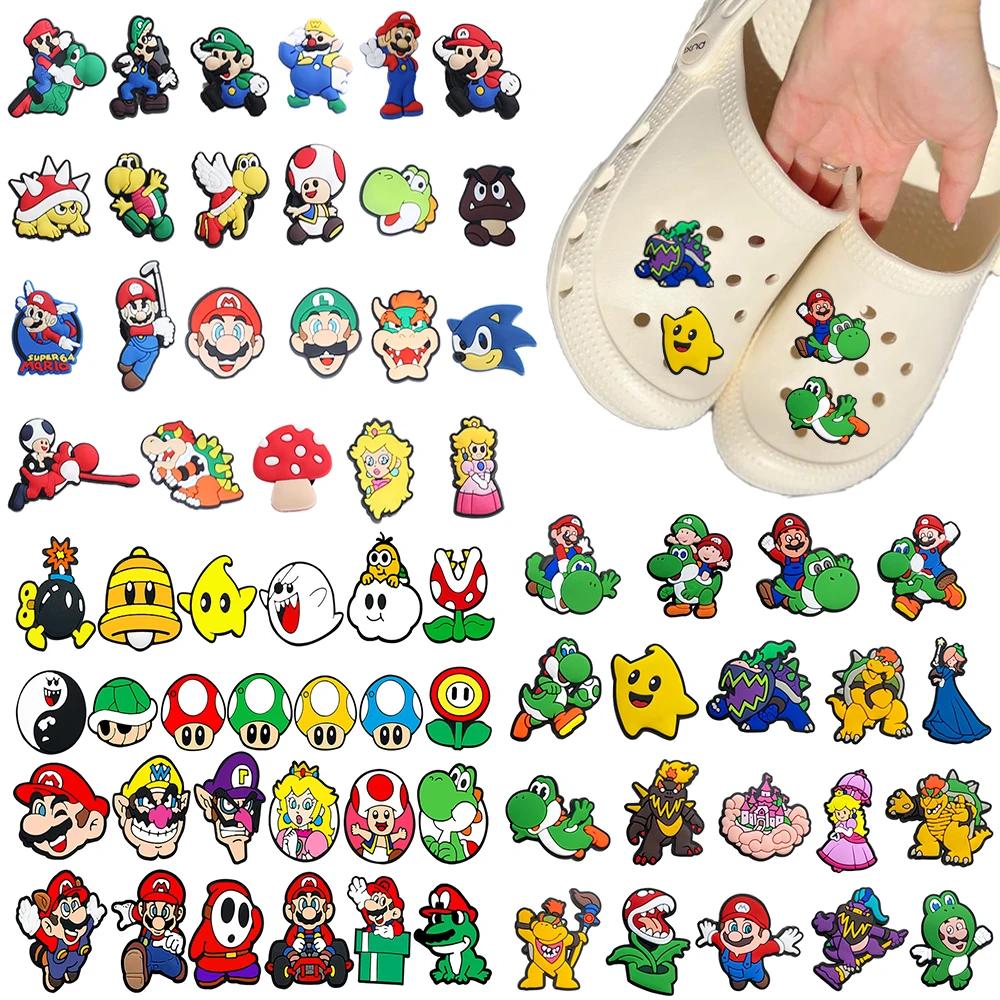 19-100pcs Hot Toys Cartoon Classic Game Characters PVC Shoe Charms Accessories DIY Detachable PVC Shoe Decorations Gifts