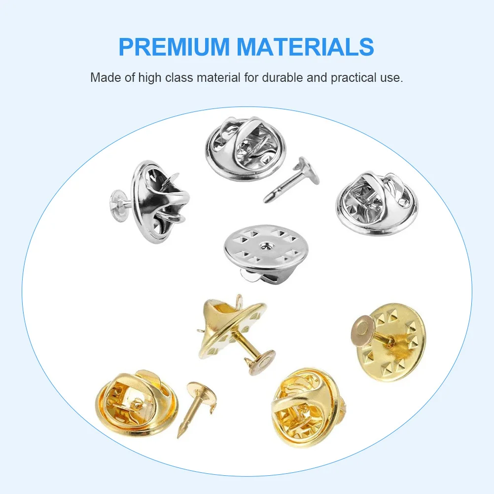 430Pcs Rubber Metal Lapel Pin Backs Replacement Locking Pin Backs for Brooch Tie Tack Badge DIY Craft Use Brooch Keepers