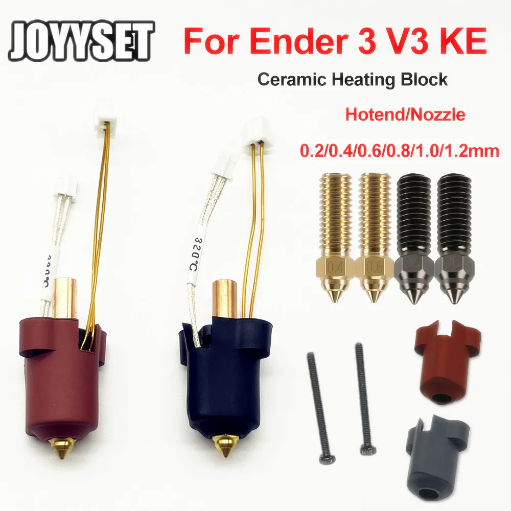 مجموعة أدوات تسخين السيراميك من أندر 3 V3 KE Hotend 300 ° أجزاء نهاية ساخنة C لـ Creality Ender3 V3 KE جوارب سيليكون بفوهة تسخين سريع