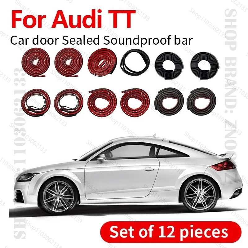 Car Door Seal Strip Rubber Double Layer Sealing Protector Soundproof Strip Dustproof Seal Strip 12PCS Set For 1995-2023 Audi TT