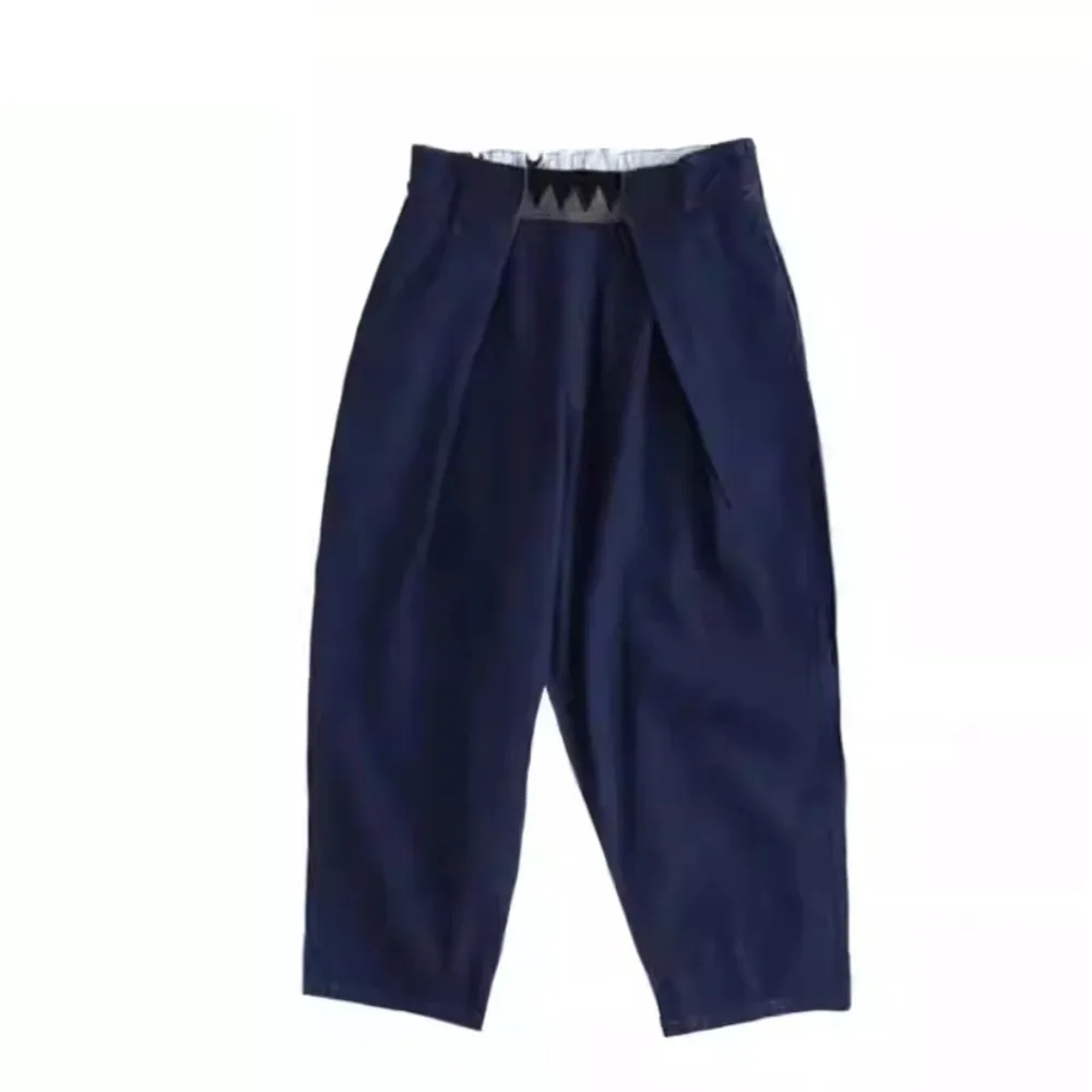 Retro Blue Dyed Kapital Vintage  Loose Elastic Waist Adjustable Jeans for Men