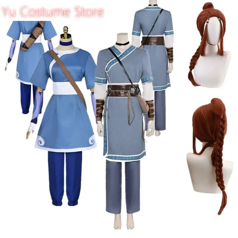 كاتارا الصورة الرمزية تأثيري حلي موحدة أعلى السراويل معصمه آخر Airbender الخيال ملابس هالوين كرنفال حفلة البدلة 5 ؛ c ، 8