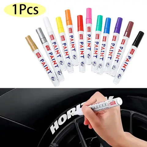 Car Paint Pen Waterproof Car Wheel Tire Oily Painting Mark Pen Auto Rubber Tyre Tread CD Metal Permanent Paint Marker