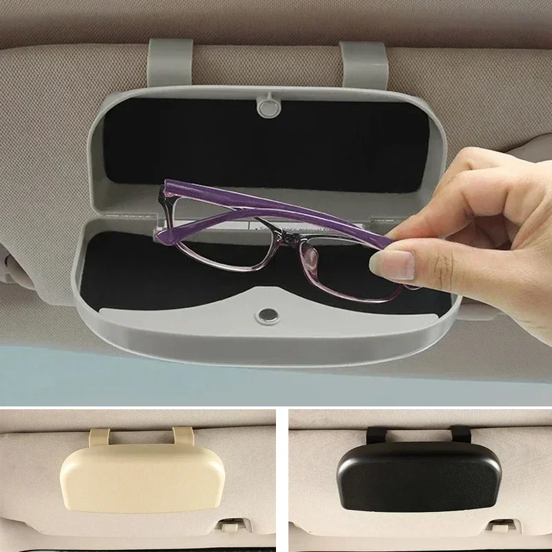 Tragbare Auto-Brillenbox Multifunktionales Kompaktes Auto-Sonnenbrillenetui Auto-Brillenhalter Einfache Installation Fahrbrillenhalter