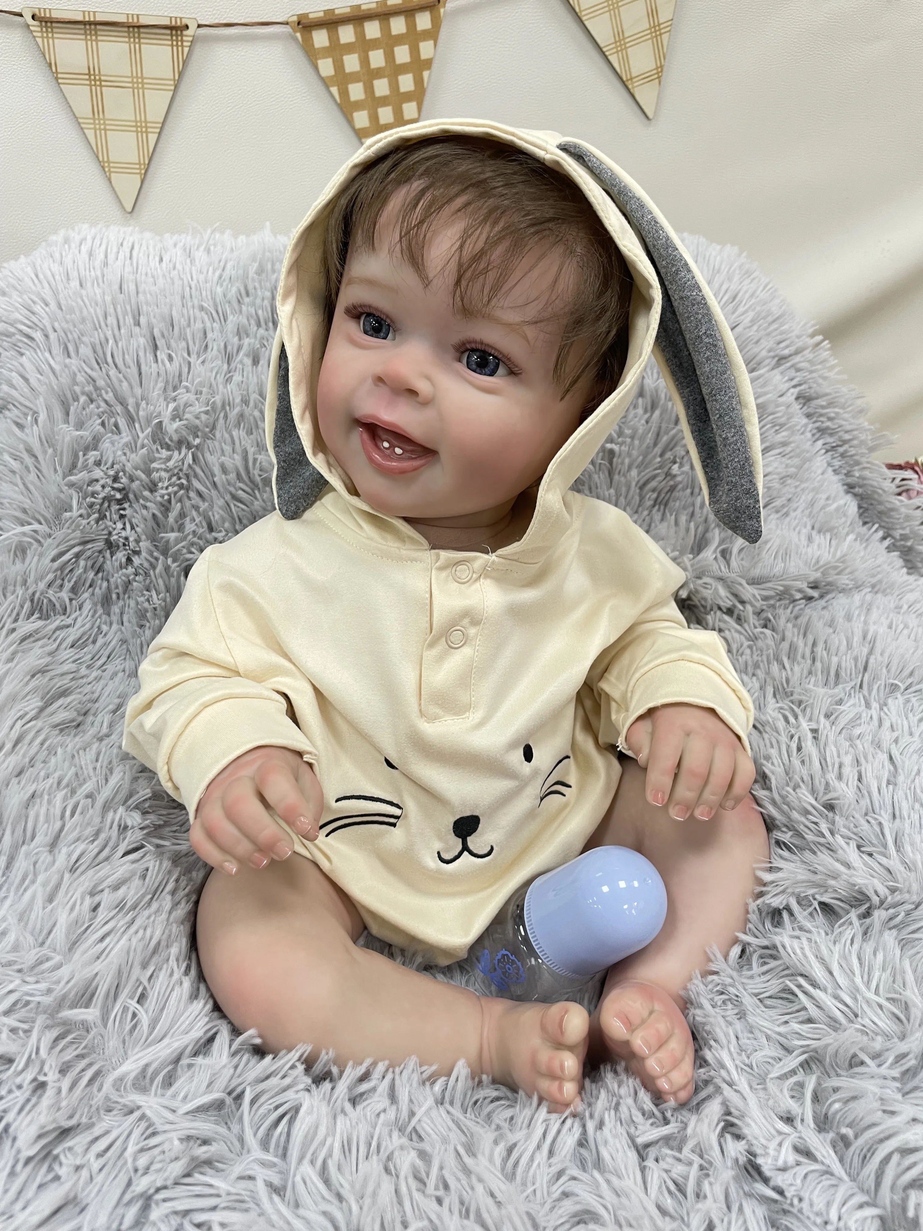 Cokela alta cor 24 Polegada 60cm grande bebê reborn realista corpo de algodão vinil macio venda real silicone reborn bonecas do bebê