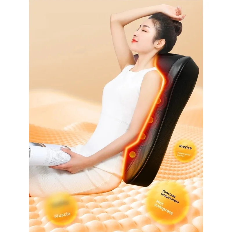 

JAIYORL Shiatsu Neck Massage Pillow Electric Cushion Back Massager Deep with Heat Tissue Kneading for Shoulder Relax Muscles