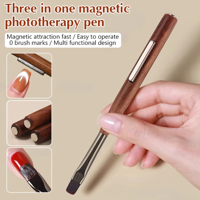 

3in1 Double-headed Magnet Phototherapy Pen Brush Multiple Styles Nail Art Magnet Nail Pen Painting Pen Painting Brush Nail Salon