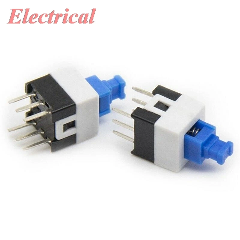 7x7mm 8x8mm Blue Cap Self-locking/Maintained Unlock/Momentary Type Square Button Switch 7*7mm 8*8 mm 100000 Times Service Life