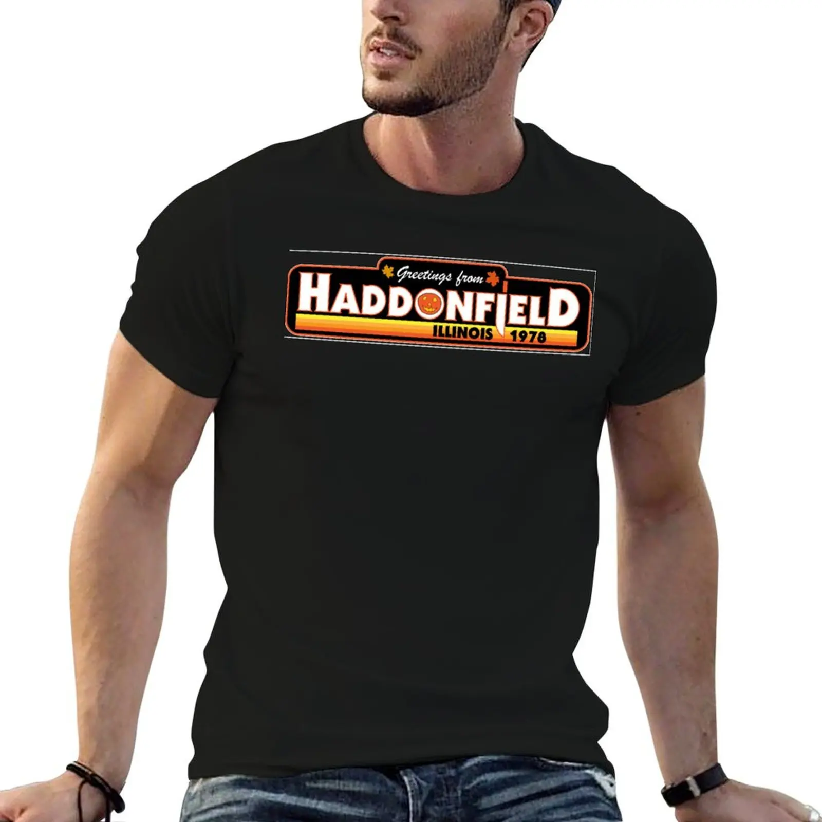 

Greetings from Haddonfield Halloween 1978 T-Shirt man t shirt summer cotton tshirt 100% T-Shirt