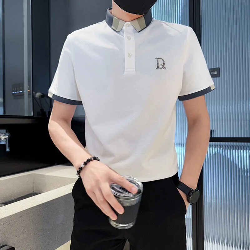 Camisa Masculina Casual de Verão XS Juvenil Moda Manga Curta Tamanho Pequeno 55 Negócios Algodão Poliéster