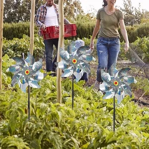 Reflektierender Reflexionspunkt von Pinwheels Farkly Bird Pinwheel Vogelscheuche Spinner der Gartenwindmühle, Rasen, Hinterhofdekoration, Haltet Vögel fern, 1PC 8 Hauptverkauf Catavento Jardim - №1