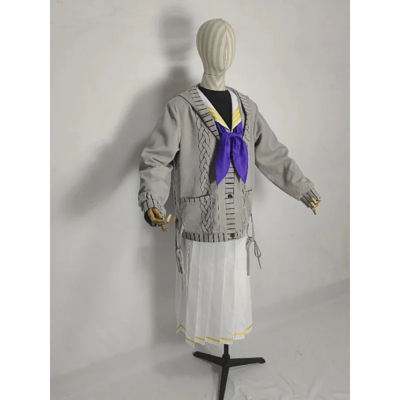 Синий архив Kozeki Ui, карнавальный костюм для женщин и девочек, костюм моряка, рубашка, юбка, карнавальная одежда на Хэллоуин, темно-синий парик, очки Halo