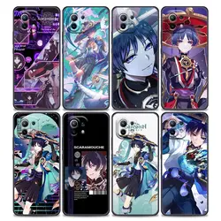 Scaramouche Genshin Impact Silicone Funda dla Xiaomi Mi 11 Lite 14T 11T 12T 13T Pro POCO X3 X5 X6 M6 F5 F6 Etui na telefon Back Cover