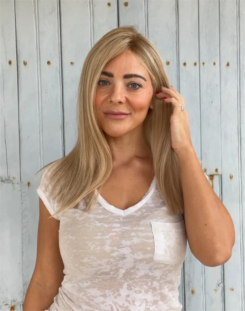 Ombre Ash Blonde Color Highlight Wig Long Straight Bob Human Hair Lace Front Wigs 13x6 Lace Frontal Wigs For Women Pre Plucked