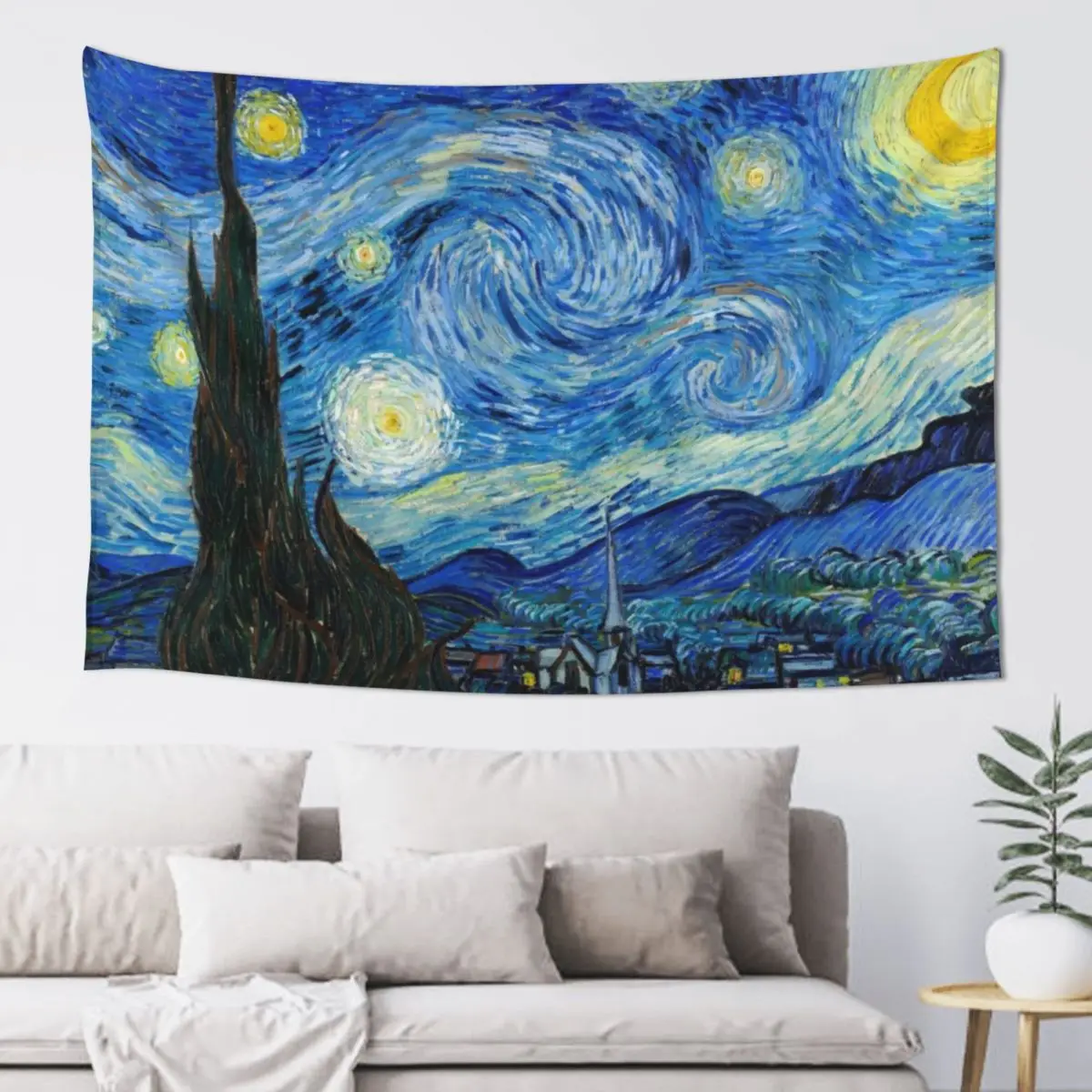 

1889-Vincent van Gogh-The Starry Night-73x92 Tapestry Wall Hanging Wall Deco Decoration Aesthetic Tapestry