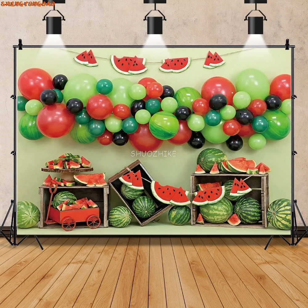 Wassermelone Obst Fotografie Hintergrund Baby Dusche Geburtstag Sommer Party Fotografischen Hintergrund Photo Foto Studio Schießt