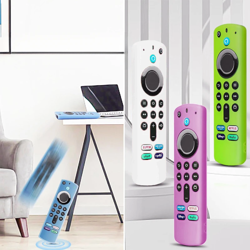 

For Fire TV Stick 4K Media Player2 TV Remote Control Silicone Protective Cover Case Shockproof Anti-drop Anti-scratch