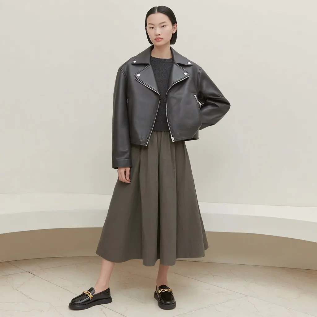 

Кожаное пальто, повседневная осенне-зимняя одежда, женская модная верхняя одежда, стильный элегантный дизайн для прохладной погоды
