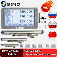 SINO CNC High Accuracy 3 Axis DRO Kit Digital Readout SDS200S  3pcs Linear Scale Encoder Sensor Ruler For Milling Lathe Turning