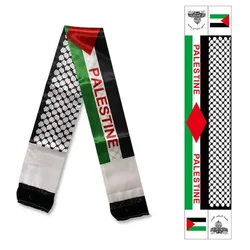 Palestine Flag Custom Scarf Palestine National Day Scarf Palestine Shawl Printing Satin Palestinian Flag Scarf 14×135CM