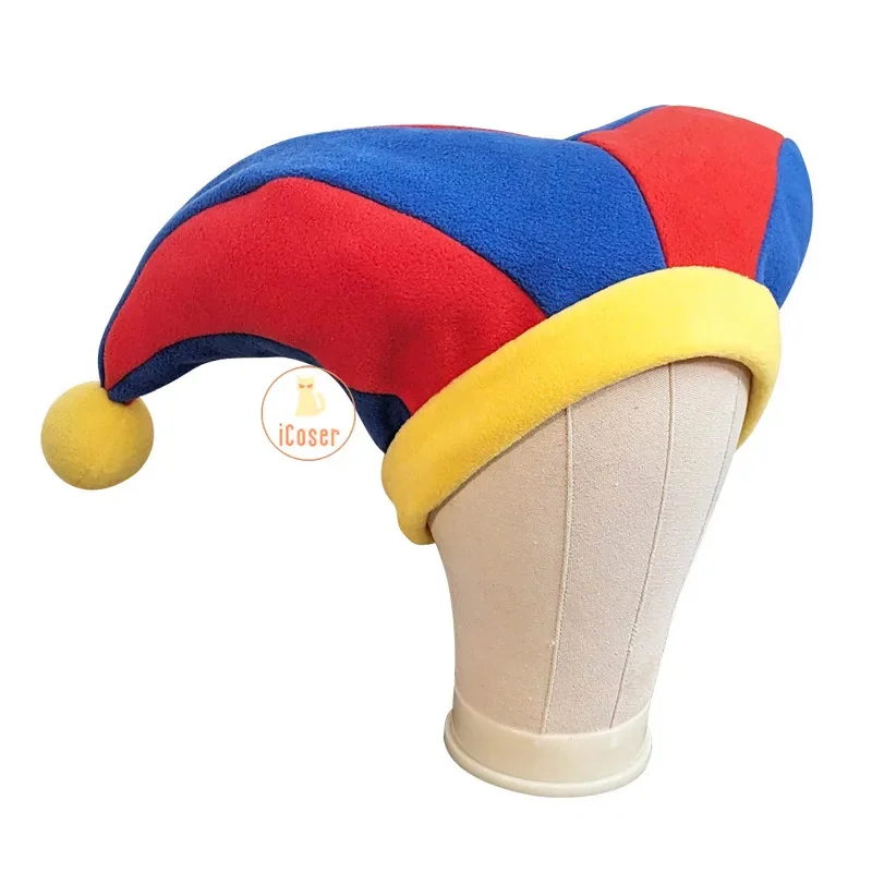 

asdh8@Pomni Cosplay Cartoon Hat The Amazing Digital Circus Joker Hat Cute Cap for Children Kids Halloween Party Gifts Props Acce