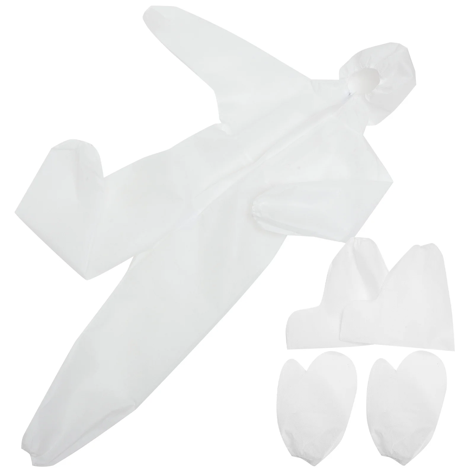 

Protective Coverall Disposable One-Piece Hooded Safety Suit Outdoor Painting Cleaning Dust Protection Xl White With