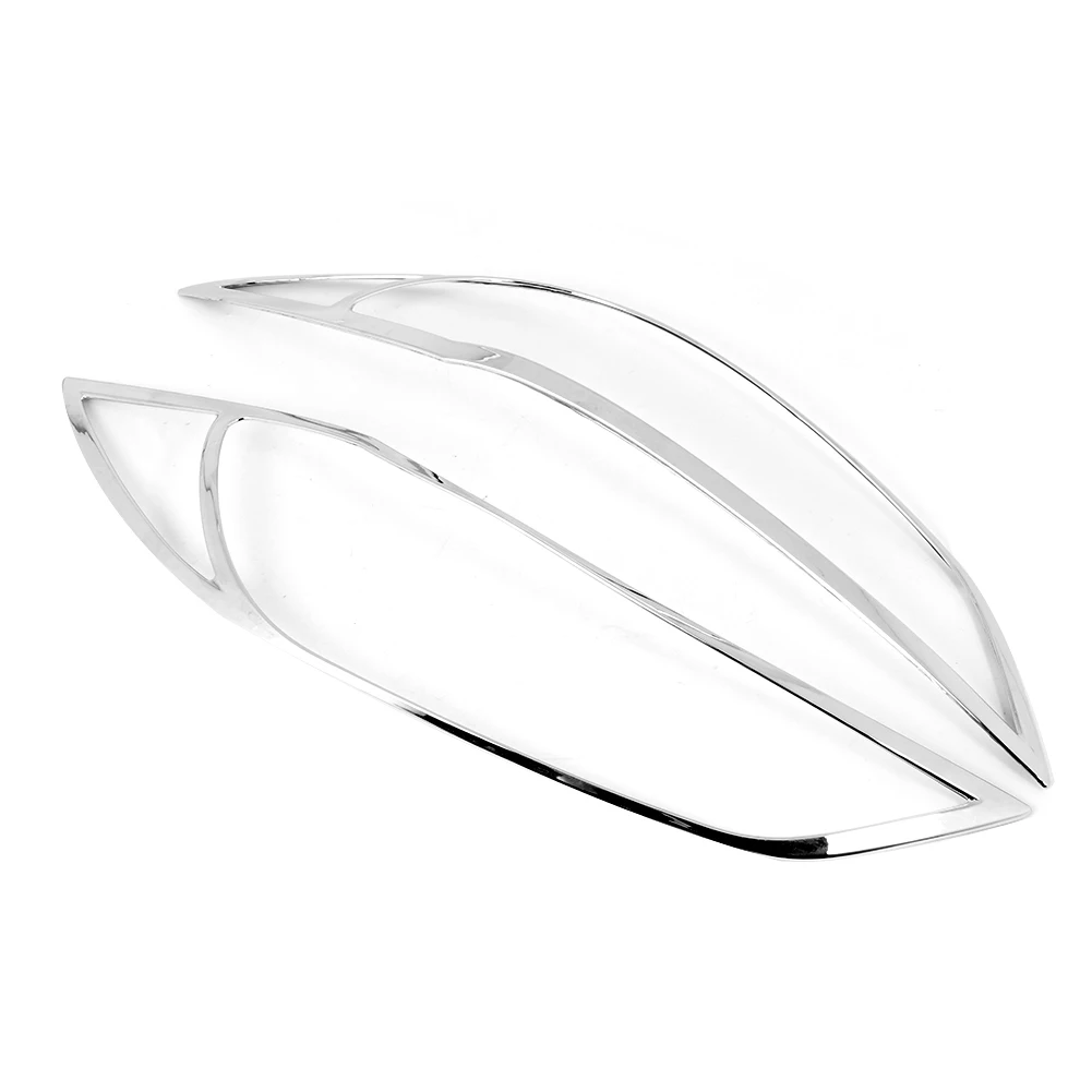 Front Headlight Cover Trim 2Pcs Durable ABS Guard for Hyundai Elantra 2018-2019 Anti Fade Simple Paste Auto Accessory