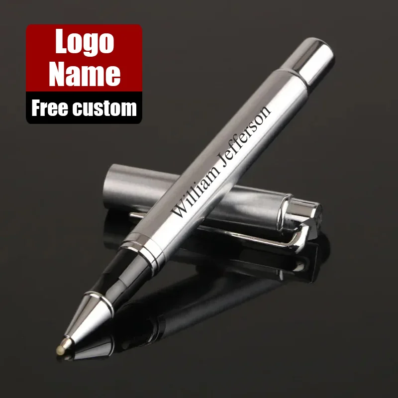 Luxury Metal Lattice Black Signature Ballpoint Pens for Business Writing Office Supplies Stationery Customized Logo Name Gift
