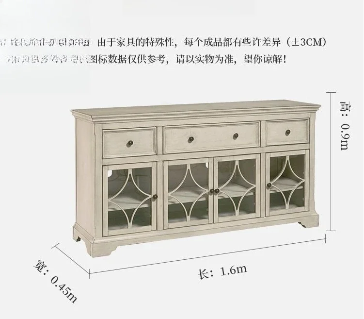 سلسلة الملكة، خزانة جانبية من خشب البلوط الأبيض القديم، خزانة النبيذ المنحوتة من الخشب الصلب