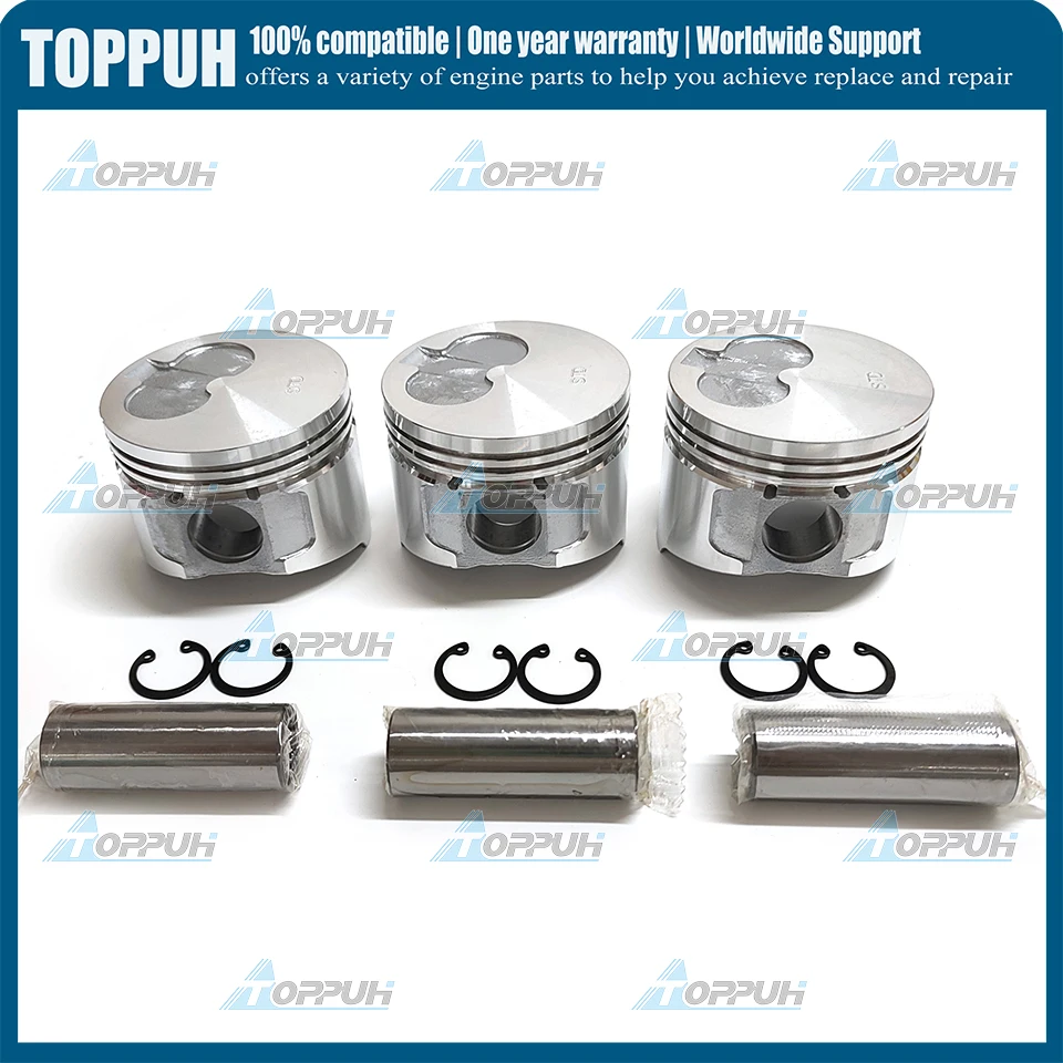 3 set For Yanmar Engine New 3TNE68 Piston set