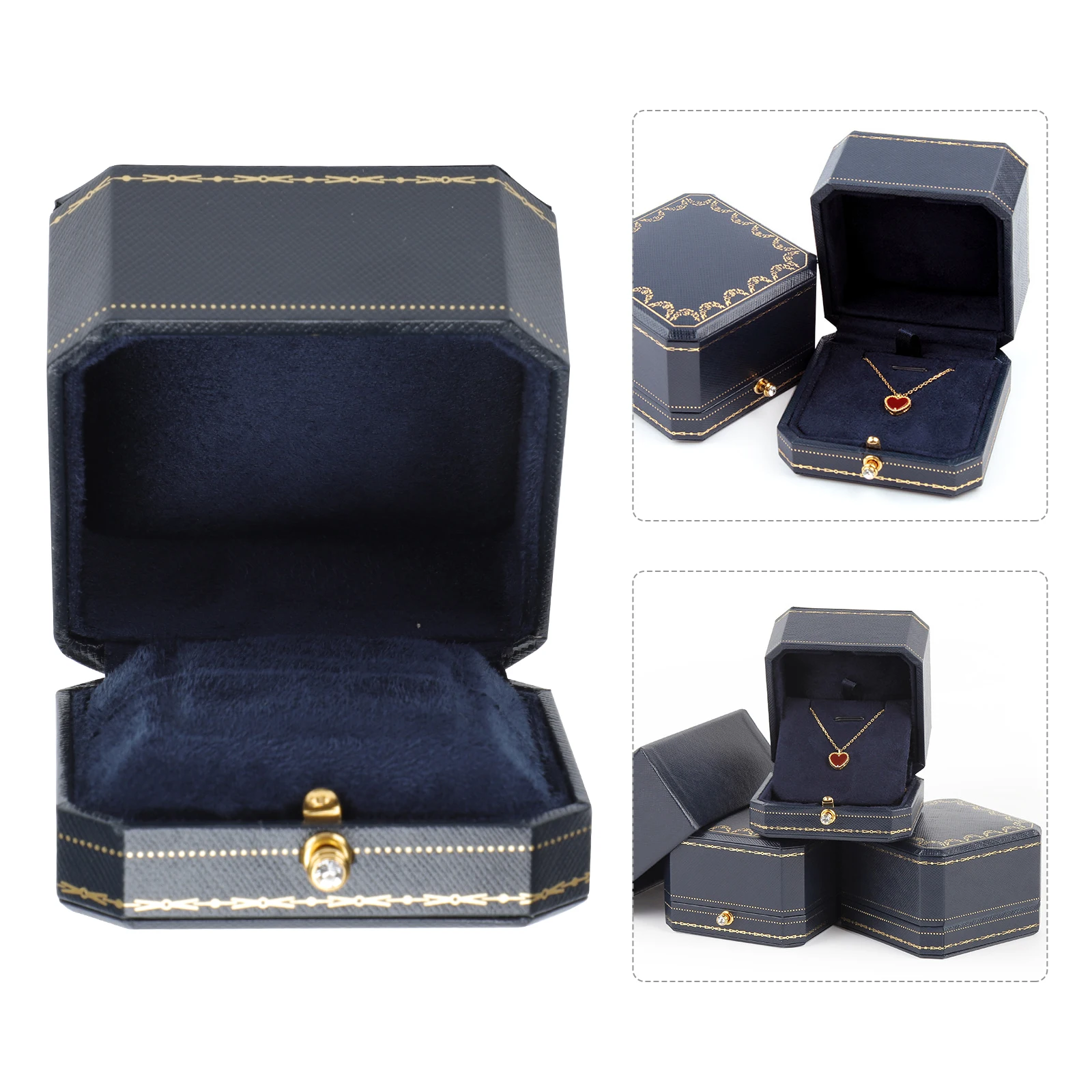 

Ring Box Bracelet Organizer Jewelry Necklace Storage Composite Material Case for Bride