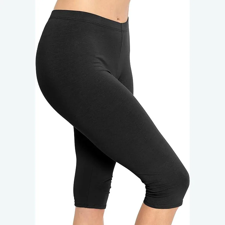 

Elastic Yoga Leggings Knee-Length Seven-Foot Pants Women's plus Size Cotton Lycra Bot Lifting Trousers Comfortable Fit