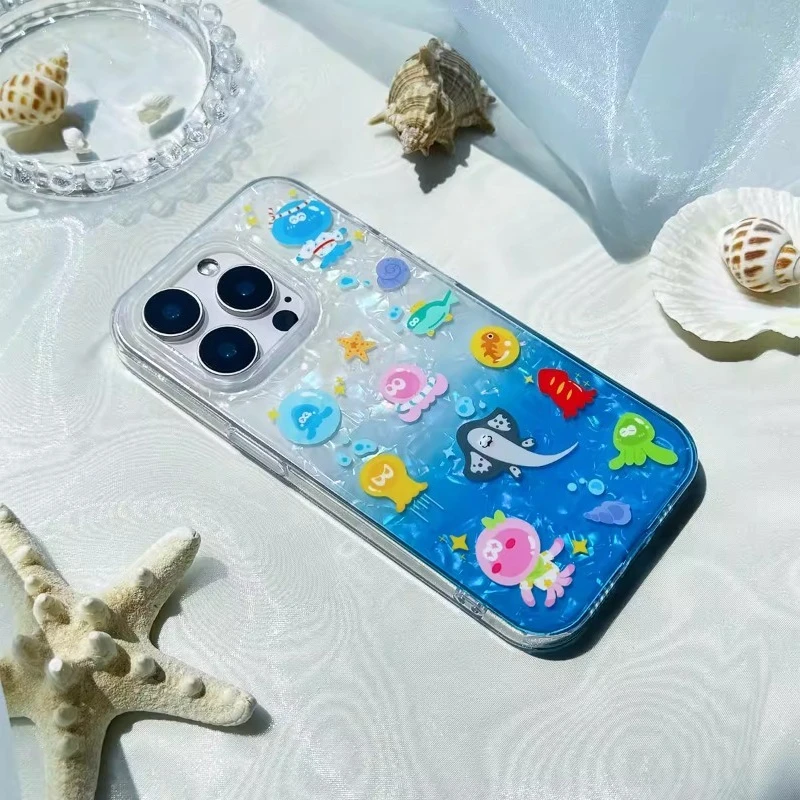Splatoon Spray Doujin Medusa Ocean Shell Pattern Imd Custodia per cellulare per Iphone
