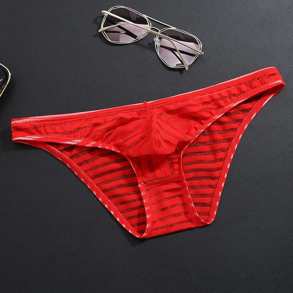 

Men's Fashion Underpants with Breathable Mesh and Pouch Stripe Pattern Briefs Offering Support and Comfort for Everyday Use