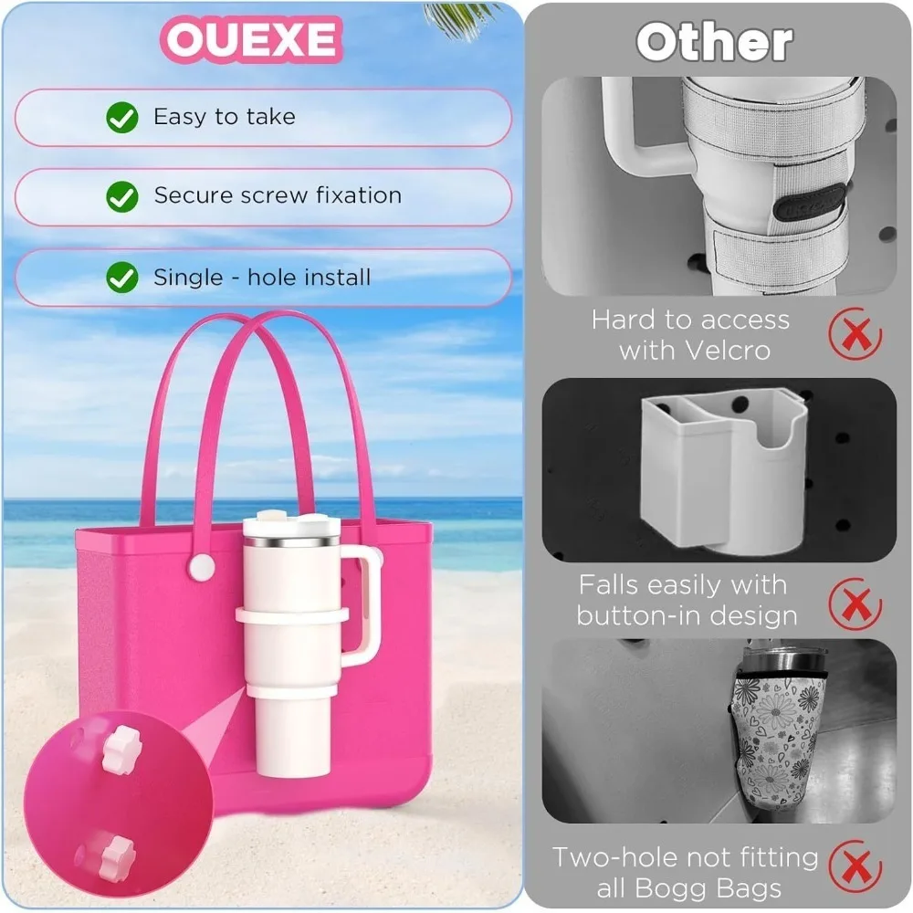 

2pcs Creative Silicone Cup Holder for Bogg Bag Portable Anti-slip Can Cup Holder Water Cup Accessories for 16-40oz