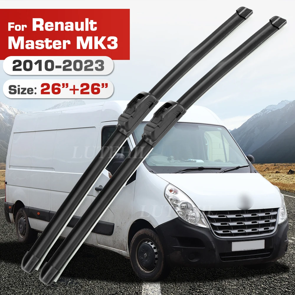 Wischer Für Renault Master MK3 2010-2023 2011 2012 2013 2014 2015 Front Klingen Windschutzscheibe Windschutz Fenster Pinsel 26 "+ 26"