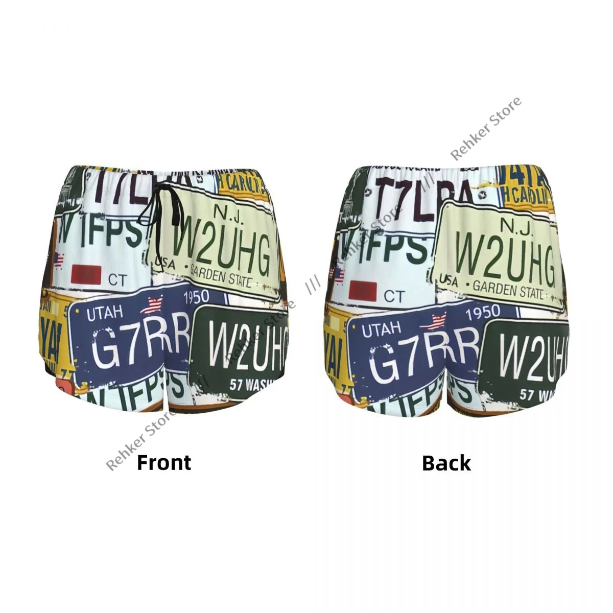 ワークアウトショーツフィットネス速乾性二重層ショーツオリジナルレトロスタイルプレートクリエイティブトラベルヨガショートジムレギンス