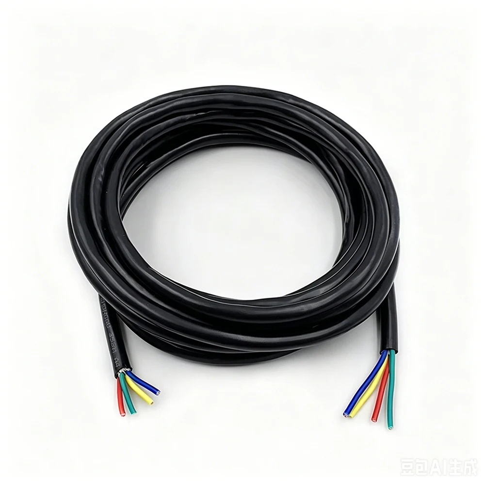 Cabo blindado de 4 núcleos para a máquina do gravador do cnc, 16awg, 1000mm, comprimento 5000mm, motor do eixo, vfd