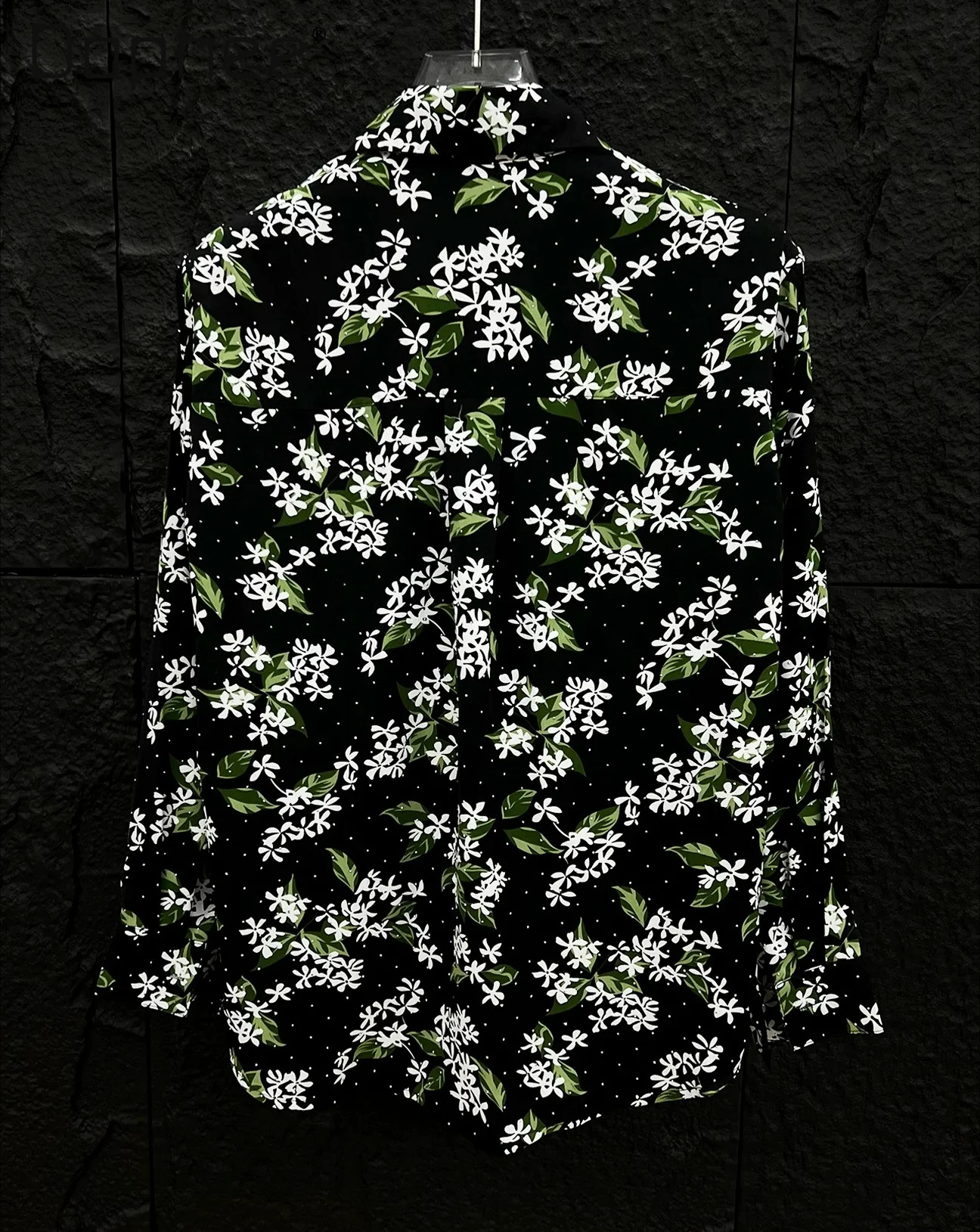 2026 Spring Autumn New Men's Long Sleeve Full Diamond Shirt Fashion Trendy Retro Floral Printed Loose Versatile Shirts Top Men