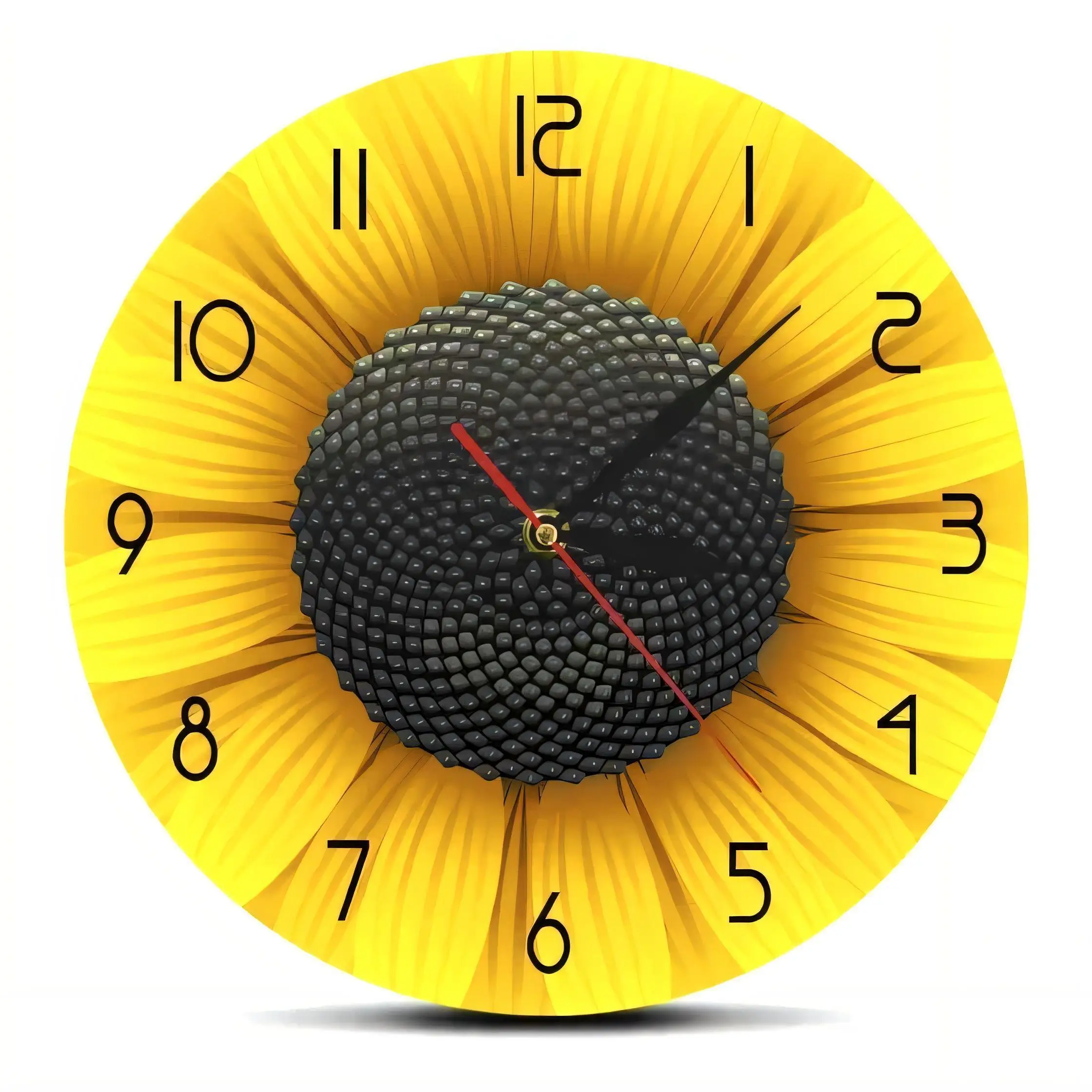 Sunflower Wall Clock  Silent Non Ticking Battery Operated Decorative Home Garden Outdoor Vintage Style 128 Bytes