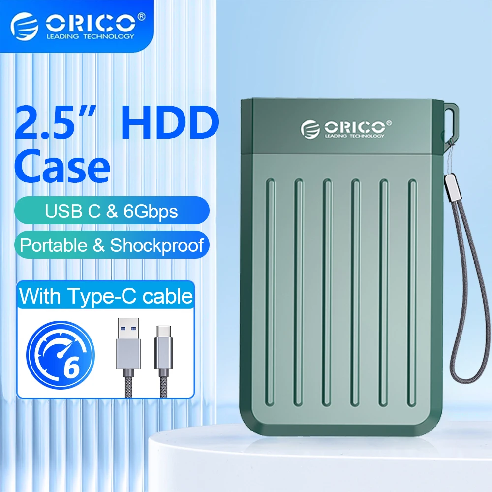 

ORICO HDD Case Type C 6Gbps HDD Case 2.5 inch SATA to USB 3.1 Hard Drive Case for 2.5" HDD Support UASP External HDD Enclosure