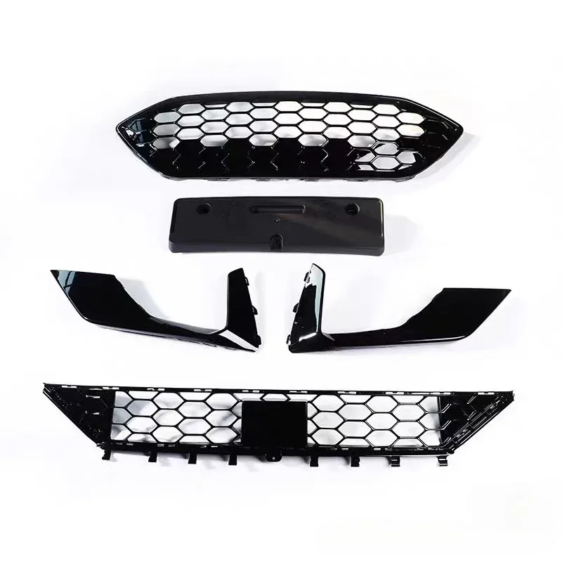 لفورد فوكس MK4 ST ST-Line 2019 2020 سباق السيارات الأمامي البليت المصد العلوي والسفلي مصبغة تجميل شواء اكسسوارات السيارات ضبط #6