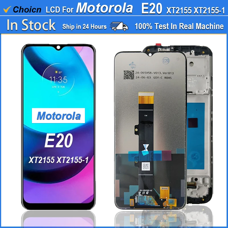 6,5 "LCD para Moto E20 LCD para Motorola Moto E20 LCD XT2155 XT2155-1 pantalla táctil digitalizador montaje piezas de repuesto