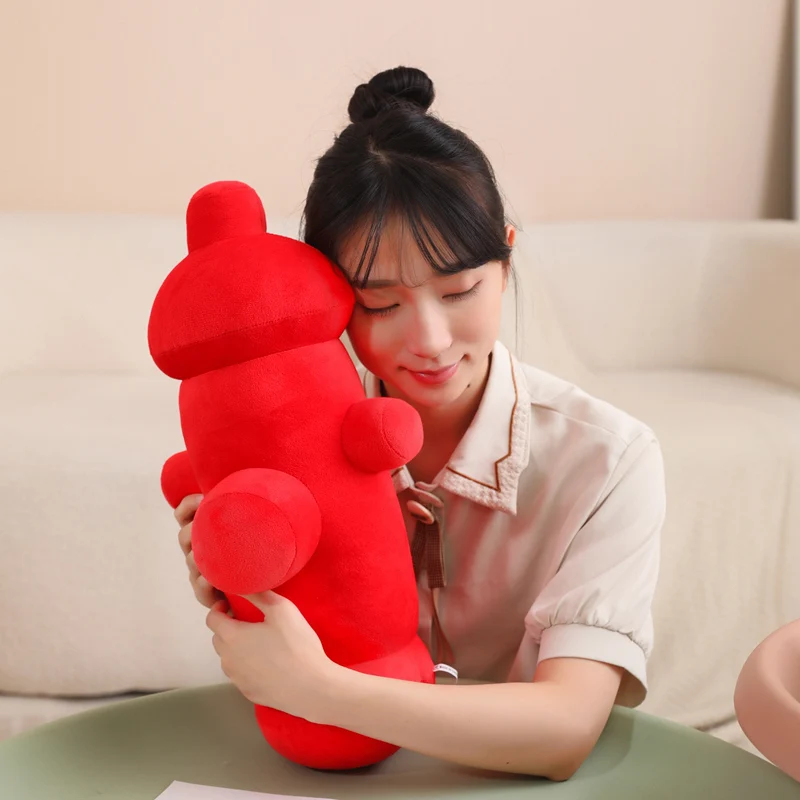 

50cm Stuffed Red Fire Hydrant Pillow Soft Firefighter Instrument Seat Cushion Back Body Support Plushie Gift