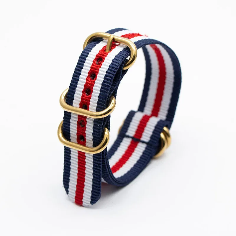 18 مللي متر 20 مللي متر 22 مللي متر 24 مللي متر حزام ساعة نيلون الذهب مشبك العالمي استبدال سوار قماش حزام (استيك) ساعة دائم النساء الرجال معصمه