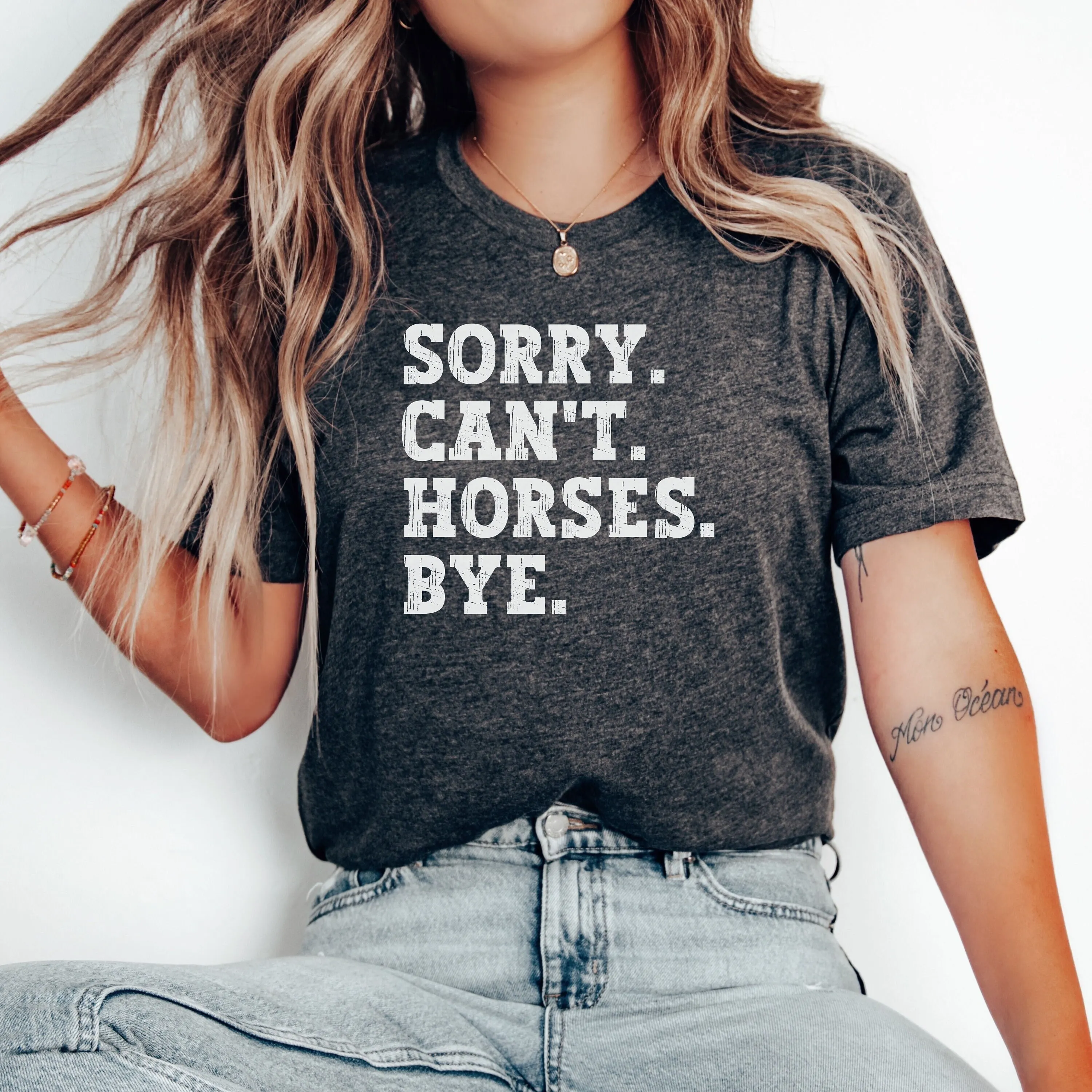 

Sorry Can'T Horses Bye T Shirt Women'S Horse Girls Lover Life Gift