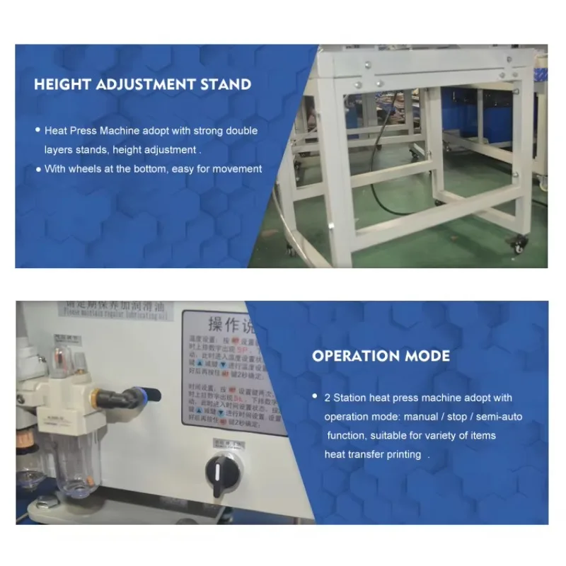 Hot SellingManual Grade New Up-Sliding Double-Station Heat Press Machine Pneumatic Automatic for Garment Flatbed Printer Plate T