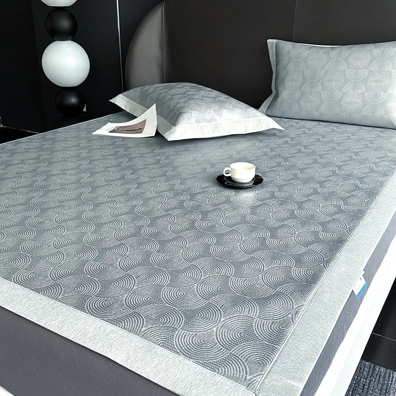 

Customizable 2025 spring and summer new high-precision jacquard health ice silk three-piece set