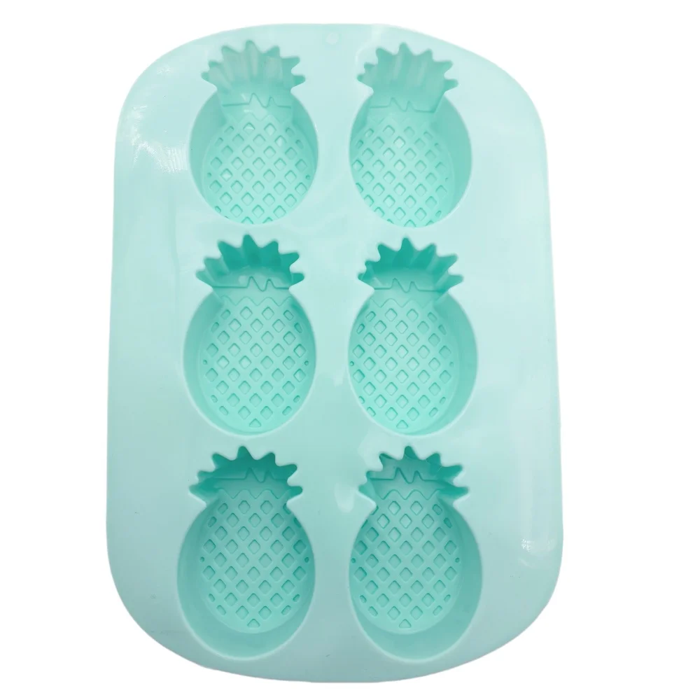 6 Hole Pineapple Shape Silicone Cake Mold Food Grade Silicone Mousse Handmade Soap Molds DIY Fruit Series Chocolate Baking Tools